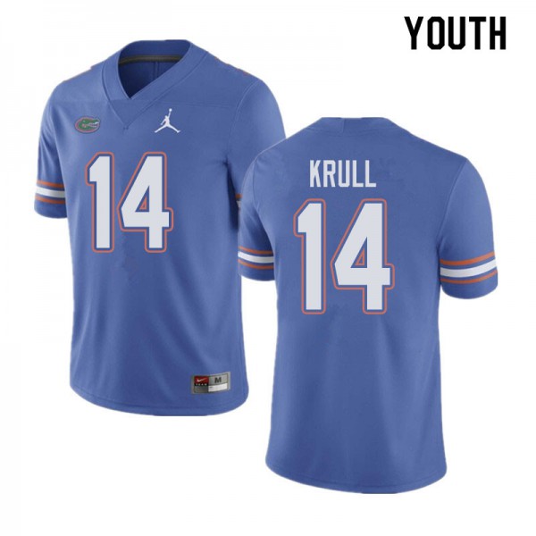 Jordan Brand Youth #14 Lucas Krull Florida Gators College Football Jerseys Blue
